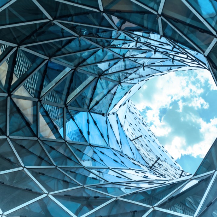 Blue glass building